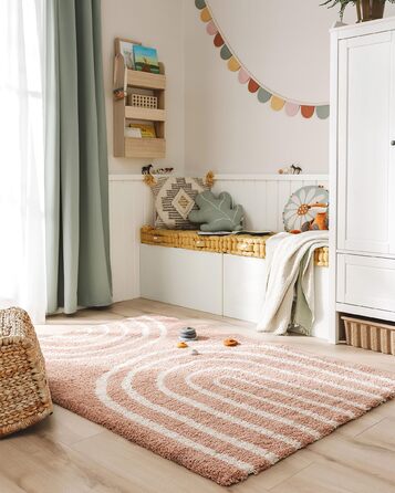 Дитячий килим Benuta Lytte Gobi 80x150 см, рожевий - м'який килим для дитячої кімнати в скандинавському стилі