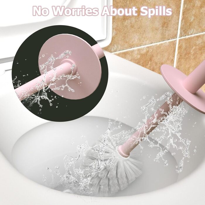 Набір для чищення унітазу Rose: 2 шт. щітки з зручним пластиковим руків'ям та м'якою щетиною, 4 насадки, ергономічний дизайн, для ванної кімнати та туалету
