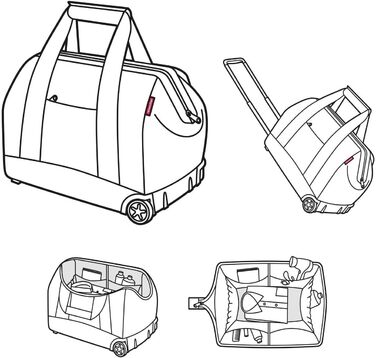 Reisenthel Allrounder Trolley на колесах Frame Dots White – універсальна дорожня сумка з 2-ступеневою телескопічною ручкою, для подорожей, роботи та відпочинку