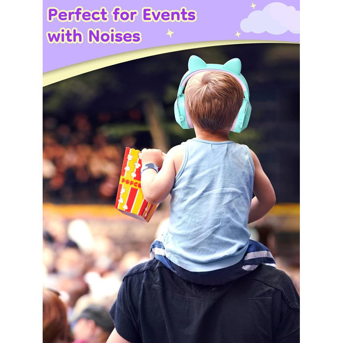 Навушники захисні дитячі Dr.meter SNR 32dB, зелені - для аутистів, концертів, авіашоу