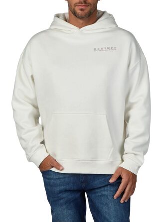 Чоловічий худі оверсайз DENIMFY DFMaxim з принтом, біле-бежеве (Offwhite-ash Beige), розмір 4XL, високоякісна бавовняна суміш