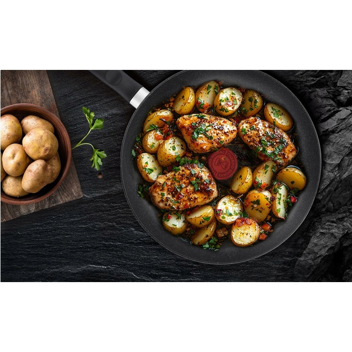 Набір сковорідок Tefal Dark Essential, 3 предмети, для індукційних плит, 20/24/28 см