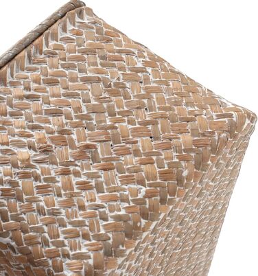 Кошик для зберігання з морської трави з кришкою, 30×18×15 см, натуральний ротанг, білий, середній розмір