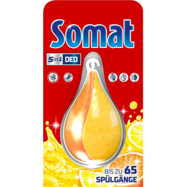 Дезодорант для посудомийної машини SOMAT 5в1 Лимон та Апельсин, нейтралізатор запахів для гігієнічної свіжості, 17 г (набір 5 шт)