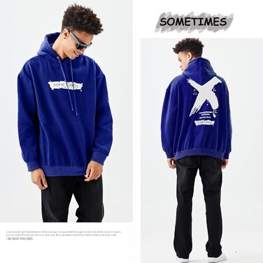 Худі Moshtashio чоловіче базове з капюшоном, світшот з довгим рукавом, класична чоловіча куртка-світшот, унісекс, білий (XL, синій)