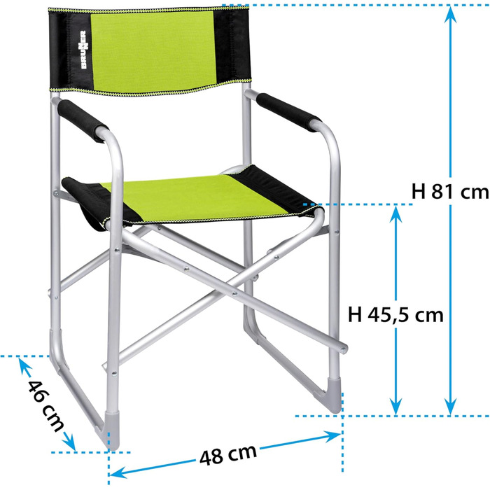 Крісло Brunner Regista Captain Azzurro/Nero (Зелений/Чорний) - Складне кемпінгове крісло преміум-класу
