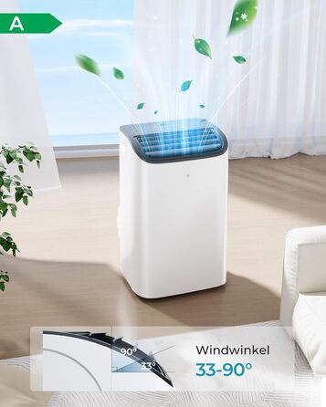 Мобільний кондиціонер 9000 BTU з вихідним шлангом | 4-в-1 | Тиха робота <48 dB | Digital display + пульт | Комплект для встановлення у вікно | Таймер 24h | Для приміщень до 25 м² (12000 BTU)