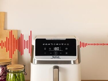 Фритюрниця Tefal Easy Fry Silence 7л, біла - аерофритюрниця з тихим режимом, 10 програм, до 8 порцій EY8421E0