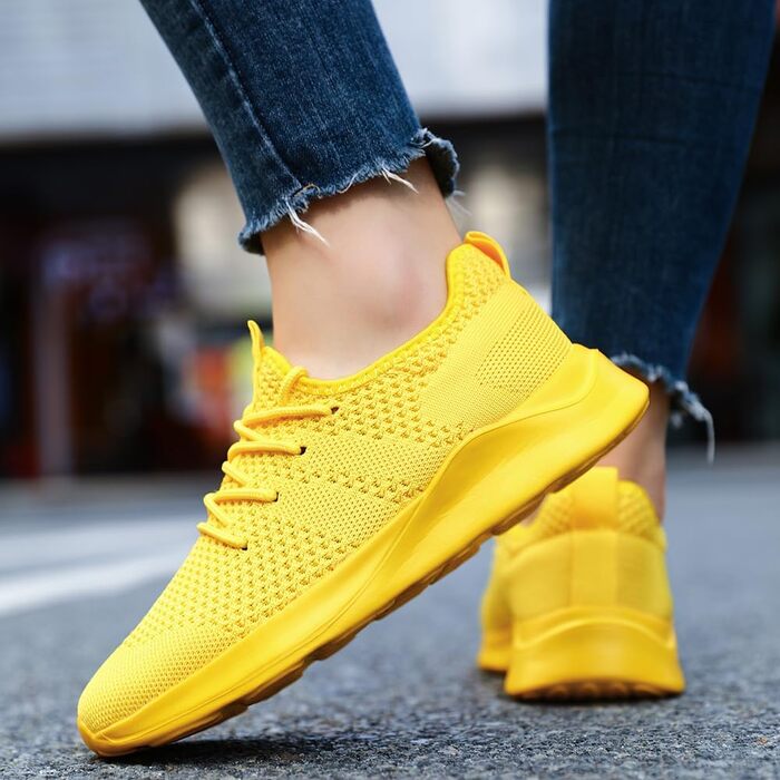 Жіночі кросівки: спортивні, для бігу, тенісу, хайкінгу, вуличної бігової, неслизькі, дихаючі, легкі (40 EU, жовті)