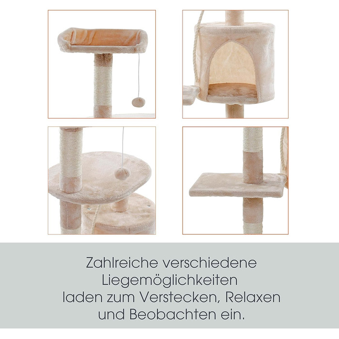 Кігтеточка для котів ESTEXO 112 см, XL, кріпиться до стіни, бежева