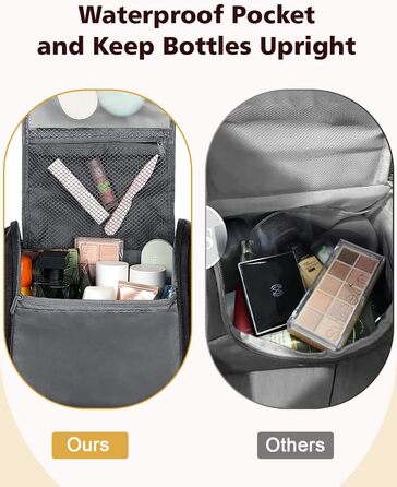 Чоловіча та жіноча косметичка для подорожей, водонепроникна сумка-органайзер для косметики з гачком, чорна