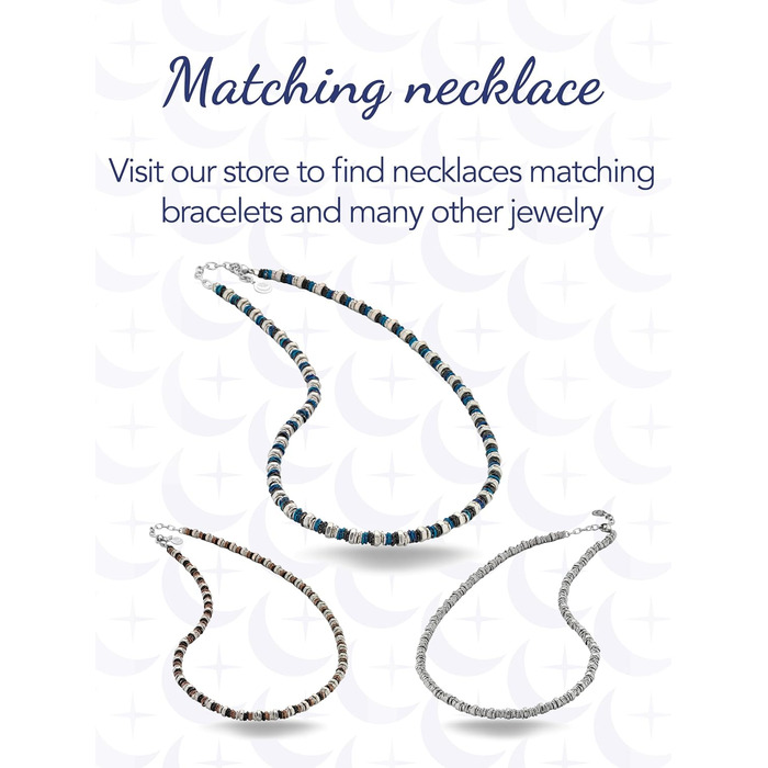 Чоловічий браслет на руці з нержавіючої сталі з шайбами та болтами, регульована довжина 18-21 см з подарунковою коробкою, блакитний