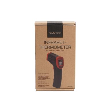 Бездротовий термометр для гриля Santos – Контроль через додаток (Android & iOS) – 100м, Dual-Sensor, до 300°C, Магнітний кріплення, Інфрачервоний термометр
