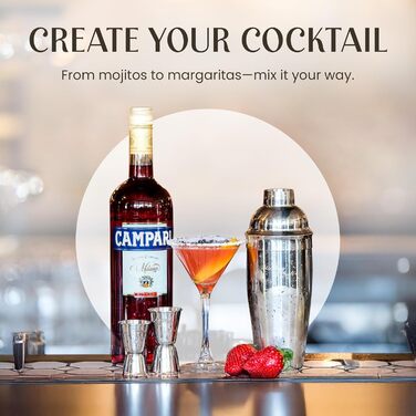 Набір бармена для коктейлів 14 предметів: шейкер, джигер, стрейнер - професійний набір для приготування коктейлів вдома та в барі. Бонус - рецепти коктейлів та коктейльні шпажки.