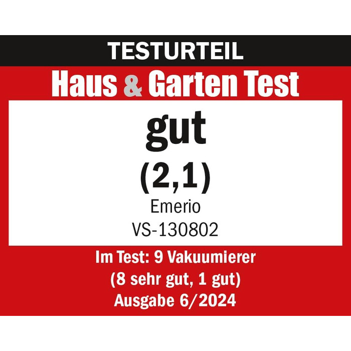 Вакуумний пакувальник Emerio з топовим оснащенням: пристрій для вакуумної упаковки з 3м рулону фольги + 5 шт. пакетів (20x30 см), з кріпленням для рулону фольги + різером, для фольгованих пакетів до 30 см шириною, 120 Вт