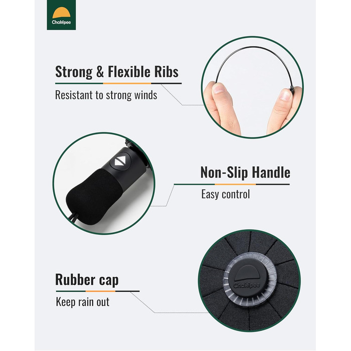 Чорний парасолька-тростина, великий, стійкий до вітру, автоматичний, для чоловіків та жінок, діаметр 102 см, 9 спиць, тканина 210T