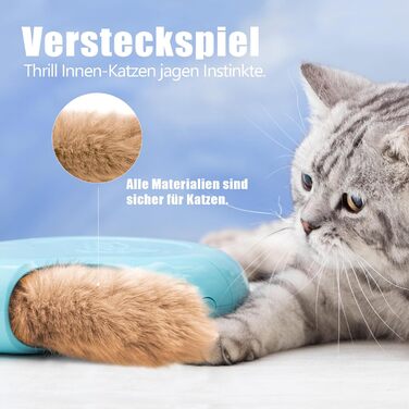 Migipaws Cat Toy, electric, interactive, plush ball and tail with catnip, squeaking hide-and-seek game in a mouse hole, smart kitten teaser, irregular movement