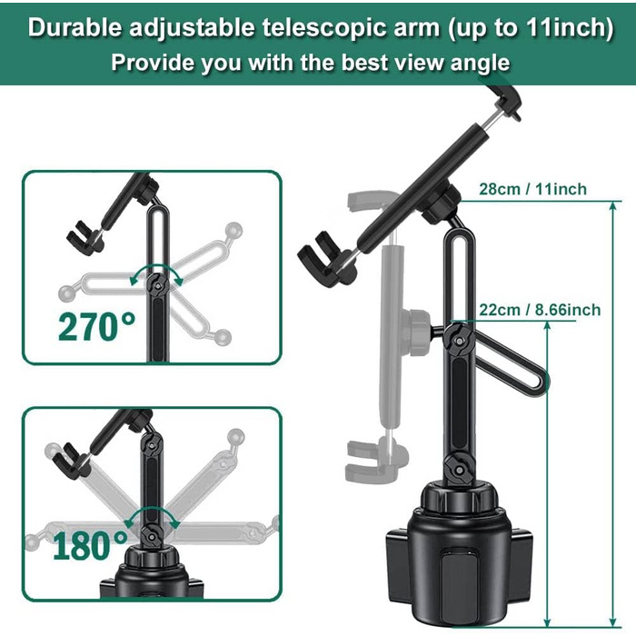 Утримувач для телефону та планшета в автомобіль - тримач для iPad, Samsung Tab, Kindle Fire, iPhone