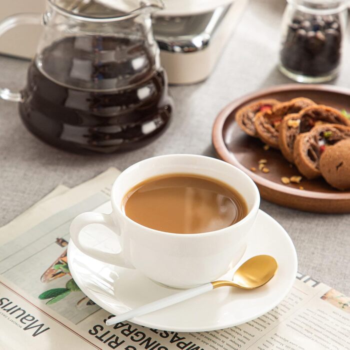 LOVECASA Кавовий сервіз з порцеляни, Sweet, 12-ти частинний, 230 мл, білий, для 6 осіб
