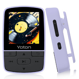 MP3-плеєр YOTON з Bluetooth 5.2, Hi-Fi звук, FM-радіо, диктофон, регулятор гучності, навушники, підтримка SD до 128 ГБ, фіолетовий