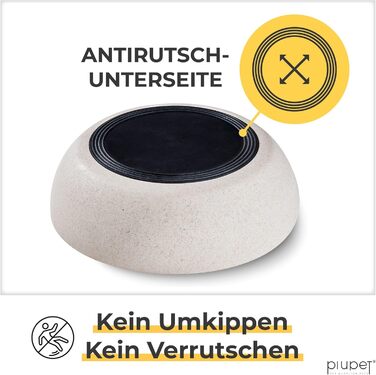 Миска для корму PiuPet® для собак великих порід, 2 шт по 1,6 л, миска для води, миється в посудомийній машині, діаметр 21,5 см, бежевий колір