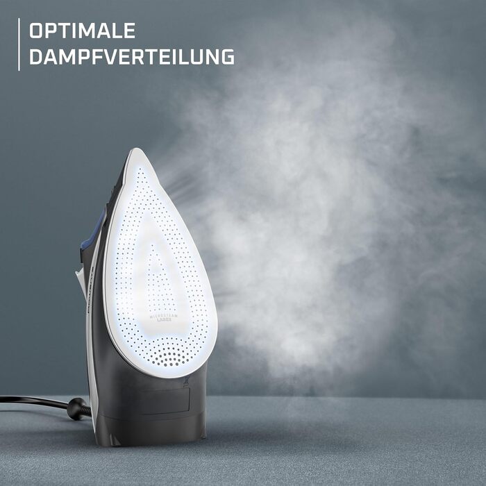 Праска Rowenta Acessteam DW4301: 2500 Вт, 140 г/хв, Microsteam 300, захист від накипу, без крапель, блакитно-чорна