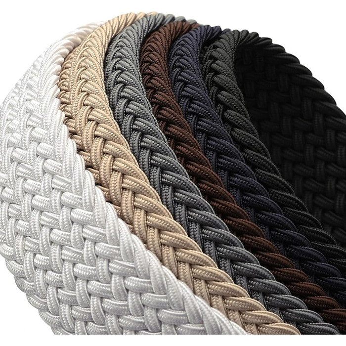 Плетіний еластичний пояс для жінок та чоловіків, багатокольоровий, для джинсів, спорту та повсякденного носіння. Розмір 38-42 (світло-сірий, темно-зелений)