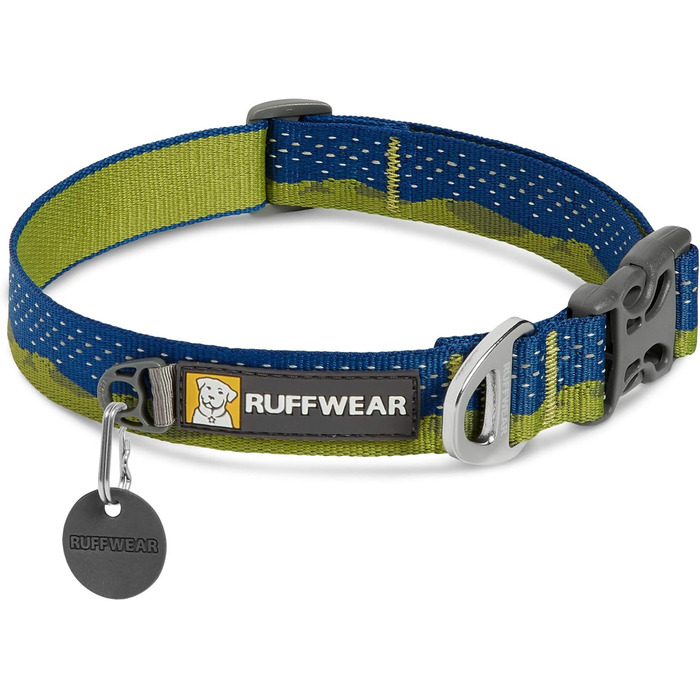 RUFFWEAR Crag Dog Collar, Reflective and Comfortable Collar for Everyday Use, Green Hills, 51–66 cm