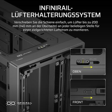 Корпус ПК CORSAIR 4000D Modulares Mid-Tower ATX – Чорний, висока циркуляція повітря, InfiniRail™