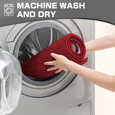 Килимок для ванної кімнати Wyewye з мікрофібри, 40x60 см, 60x90 см, червоний, супер вбираючий