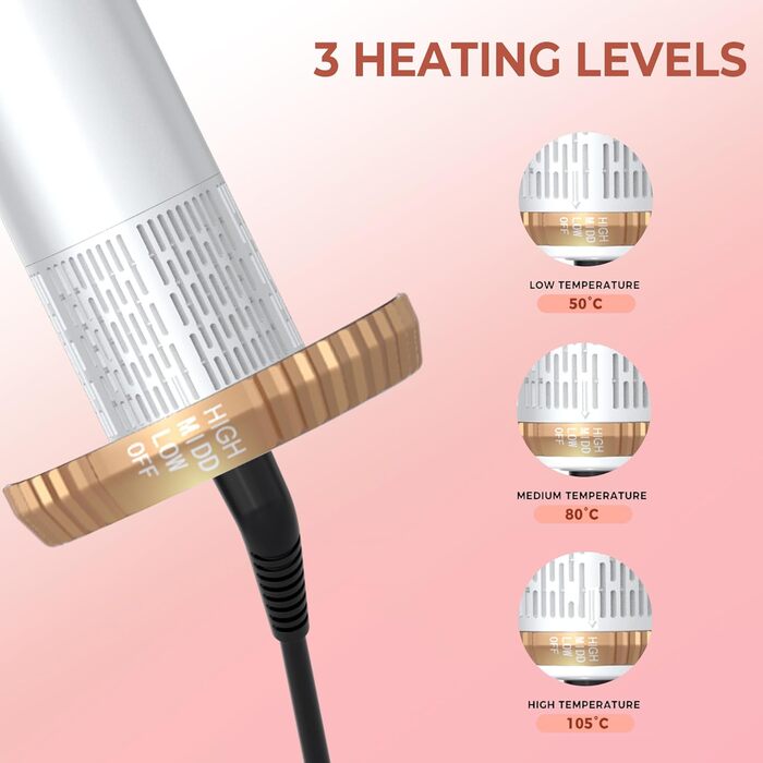 Pro Airbrush Air Styler 6 в 1: Фен-щітка, плойка, стайлер для волосся, 1000W, білий