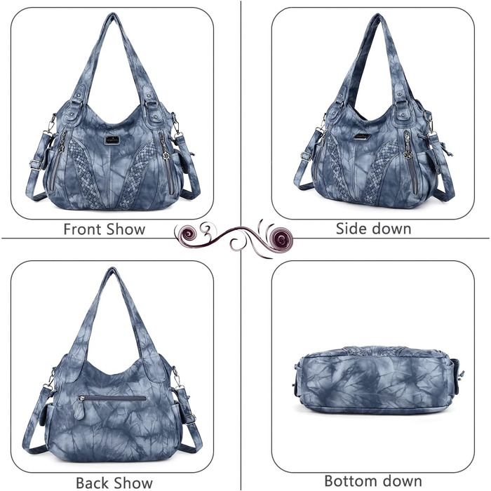 Сумка жіноча AngelKiss через плече, водонепроникна PU шкіра, блакитна - багатофункціональна сумка-месенджер