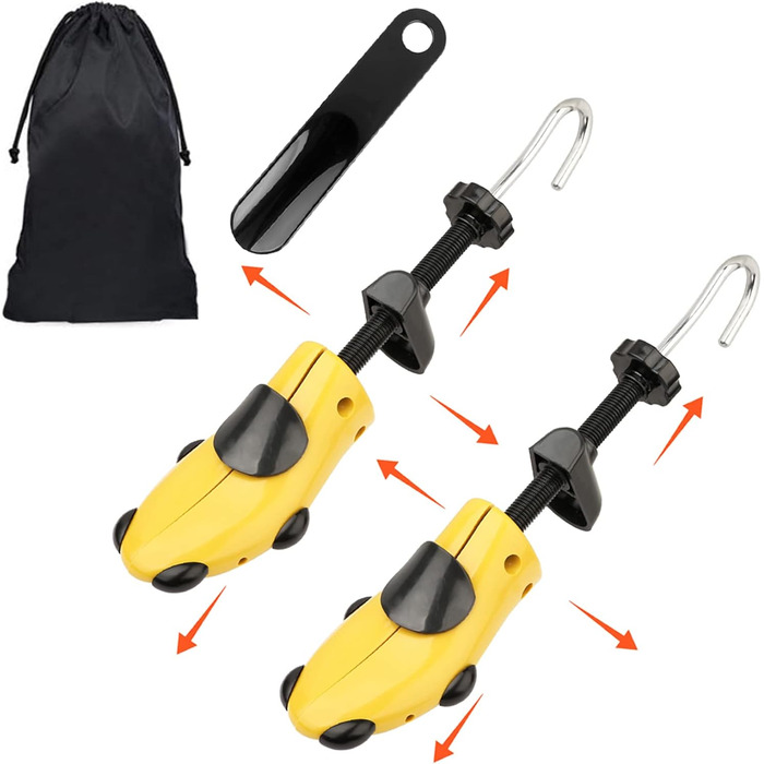 Halcent Shoe Stretcher for Men and Women 2-Way Shoe Stretcher Plastic & Metal Shoe Expander Shoe Width Adjuster for Adjustable Length and Width Shoe Stretcher with Shoehorn