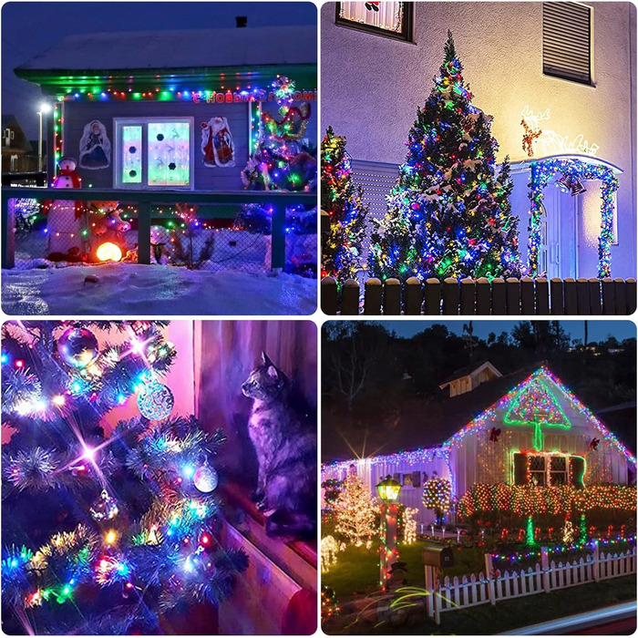 Сонячна гірлянда для вулиці, 60 LED, 13.2м, 8 режимів, IP65, тепле світло. Декорація для балкона, тераси, саду, ялинки.