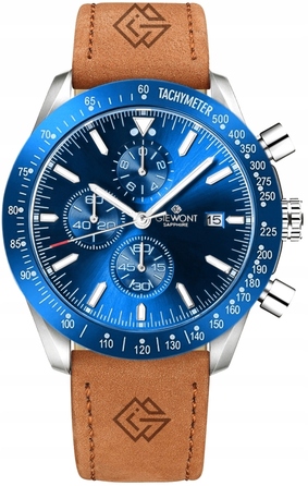 Чоловічий годинник Giewont Chronograph Sapphire, коричнево-синій GW8720-A2