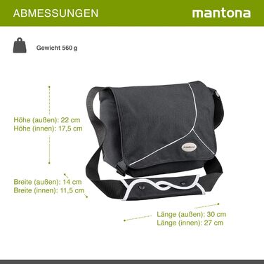 Сумка для фотоапарата Mantona Mondstein SLR чорно-біла (Messenger Bag, універсальна)