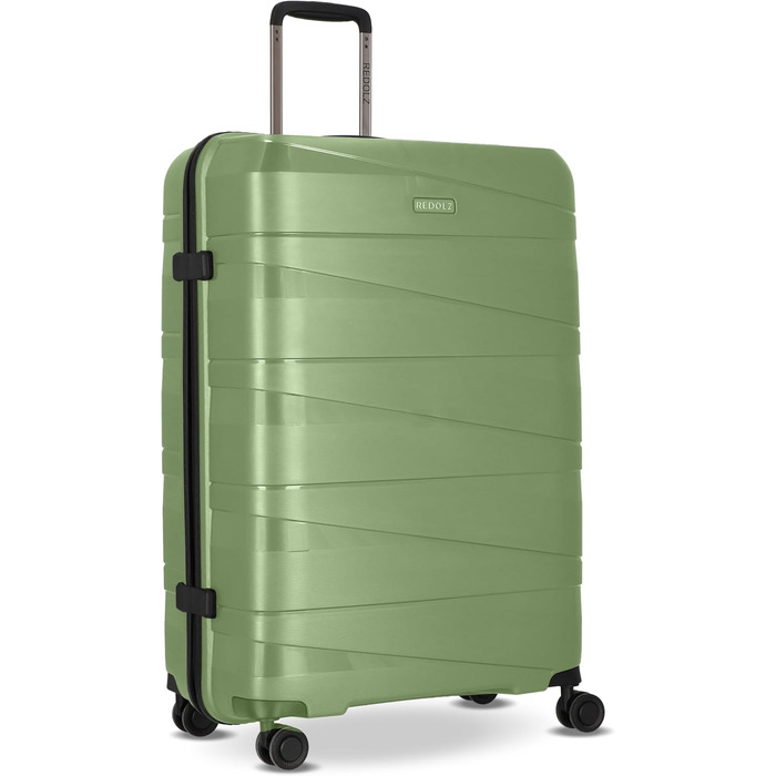 Чемодан REDOLZ Hartschalen Essentials 10: великий, XL, 76 см, з поліпропілену, 4 колеса, TSA, зелений металік