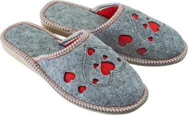 Жіночі фетрові тапочки ESTRO з антиковзкою підошвою, розмір 38 EU, з сердечками