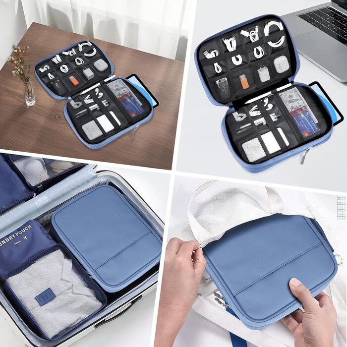 Органайзер для гаджетів Dadanism: чохол-сумка для планшетів 9-11'', кабелів, зарядних пристроїв та Powerbank (блакитний)