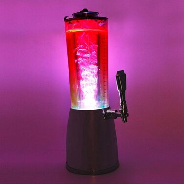 4.0L Beer Tower Draft Tower Kult Beer Tower Drinking Tower Beverage Dispenser Beverage Tower with 1.3L Ice Cooling (1x Beer Tower Black)