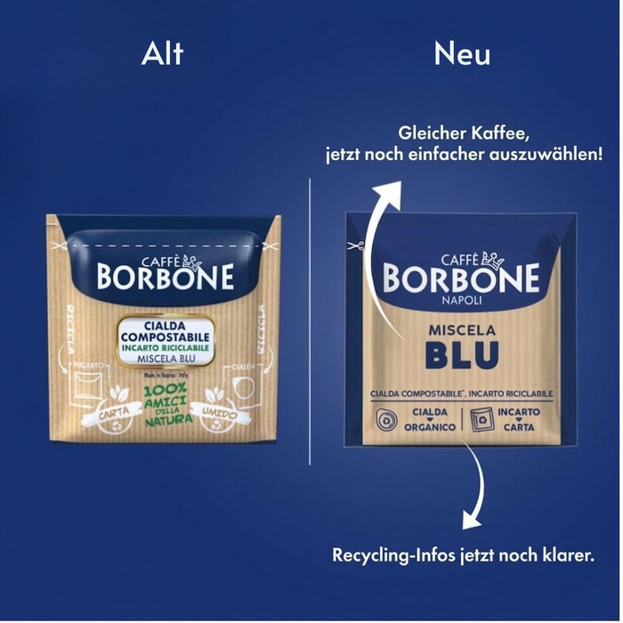 Кава в п.о. Caffe Borbone Miscela Blu (Синя суміш), ESE-поди 44мм, солодка, 600 шт
