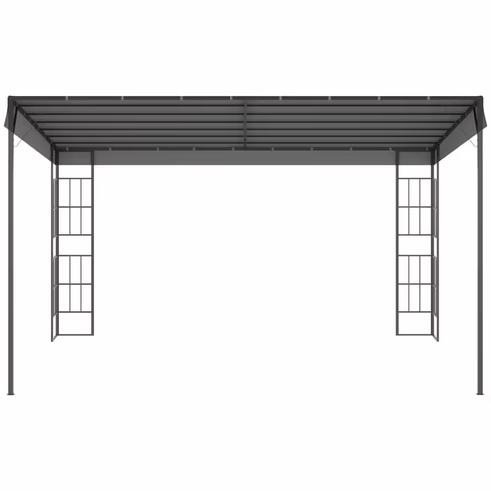 Outsunny Pergola Garden Gazebo 4 x 3 m Canopy Tent made of Metal & Polyester in Grey, ideal for Garden & Patio