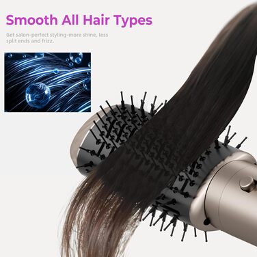 Фен-щітка 6 в 1 Airstyler: стайлер для волосся, локони, випрямлення, термощітка, чорний, з насадкою-дифузором