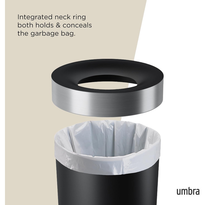 Відро для сміття Umbra Venti Swing-Top 16.5 гал. (62 л) - сіре, 89 см, для дому, вулиці, комерції