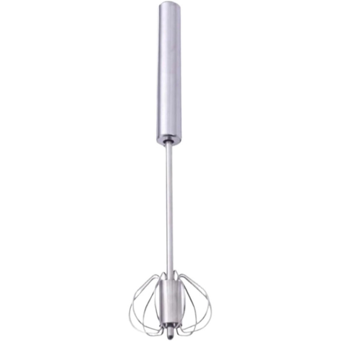 1 x semi-automatic stainless steel whisk, manual whisk, self-rotating cream beater, kitchen helper, tools (L)