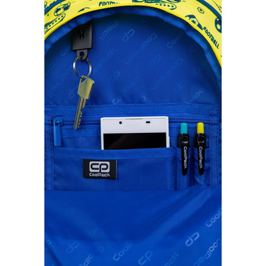 Багатокамерний шкільний рюкзак CoolPack, синій з жовтими та золотистими відтінками, 27 л