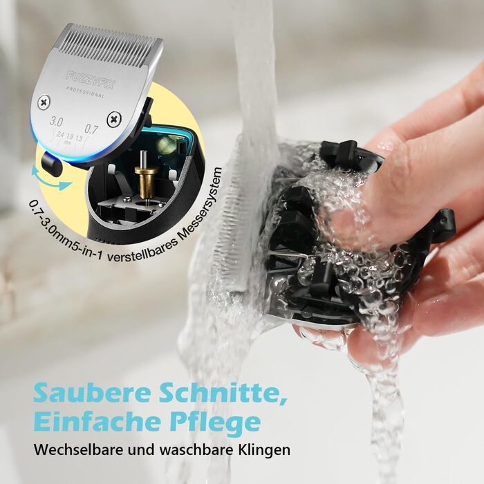 Машинка для стрижки собак Leise з LED-підсвіткою, 2 швидкості, для догляду за обличчям, вухами, лапами, блакитна