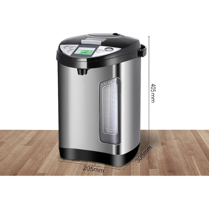 5 Liter Thermopot | Water Dispenser | LC Display | Perfect for Mulled Wine | Stainless Steel Hot Water Dispenser | Water Boiler/Mulled Wine Boiler | Dispenser | Tea Boiler | Thermos | Mulled Wine Dispenser