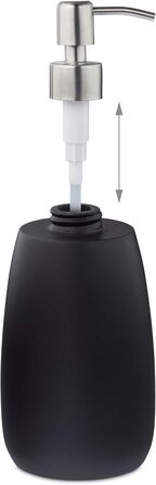 Дозатор мила Relaxdays 300 мл, наповнюваний, для ванної/кухні, з нержавіючої сталі, полірезин, чорний