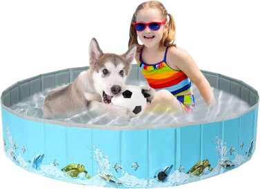 Надувний басейн для собак Demigreat, 80/120/160 см, складаний, портативний, екологічний PVC, для великих та маленьких собак